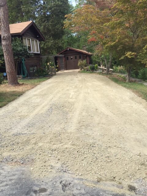 grading and stone work on driveway